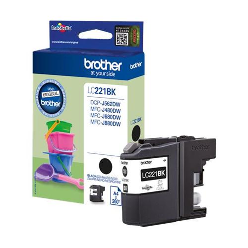 Brother LC221BK Inkjet Cartridge Black Ref LC221BK | 132905