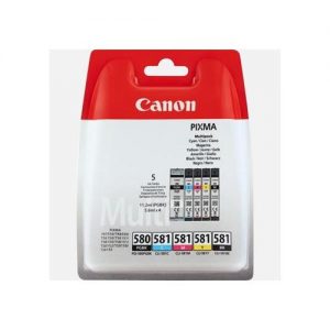 Canon PGI-580/CLI-581 Inkjet Cartridge Page Life 950pp Black 741pp Colour Ref 2078C005 [Pack 5] | 158451