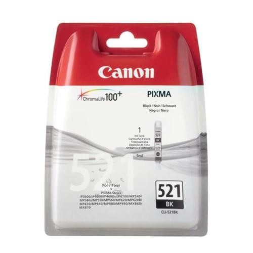 Canon CLI-521BK Inkjet Cartridge Page Life 3425pp Black Ref 2933B001AA | 875062