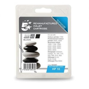 5 Star Office Remanufactured Inkjet Cartridge Page Life 1750pp Black [HP No. 10 C4844A Alternative] | 924367
