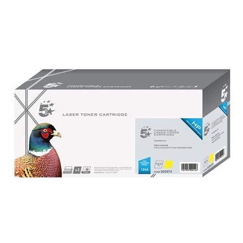 5 Star Office Remanufactured Laser Toner Cartridge 2000pp Yellow [HP No. 124A Q6002A Alternative] | 925974