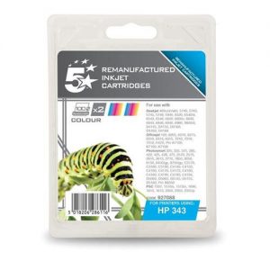 5 Star Office Remanufactured Inkjet Cartridge 520pp Colour [HP No 343 CB332EE Alternative] [Pack 2] | 927088