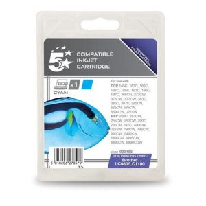 5 Star Office Remanufactured Inkjet Cartridge Page Life 325pp Cyan [Brother LC1100C Alternative] | 929155