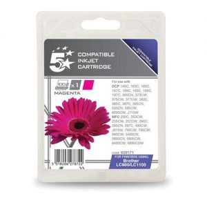 5 Star Office Remanufactured Inkjet Cartridge Page Life 325pp Magenta [Brother LC1100M Alternative] | 929171