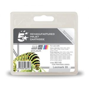 5 Star Office Remanufactured Inkjet Cartridge 450pp Colour [Lexmark No. 35 018C0035E Alternative] | 931143