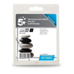 5 Star Office Remanufactured Inkjet Cartridge Page Life 2200pp Black [HP No. 940XL C4906AE Alternative] | 933567