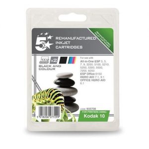 5 Star Office Remanufactured Inkjet Cartridge Black and Colour [Kodak 10B/10C Alternative][Pack 2] | 933708