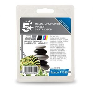 5 Star Office Remanufactured Inkjet Cartridges C/M/Y/K [Epson T12954010 Alternative] [Pack 4] | 934312