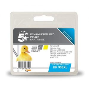 5 Star Office Remanufactured Inkjet Cartridge Page Life 925pp Yellow [HP No. 933XL CN056AE Alternative] | 934444