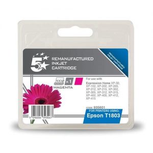 5 Star Office Remanufactured Inkjet Cartridge Capacity 3.3ml Magenta [Epson C13T18034010 Alternative] | 935601