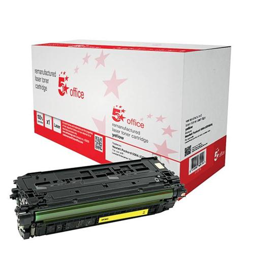 5 Star Office Remanufactured Laser Toner Cartridge 5000pp Yellow [HP No. 508A CF362A Alternative] | 940619