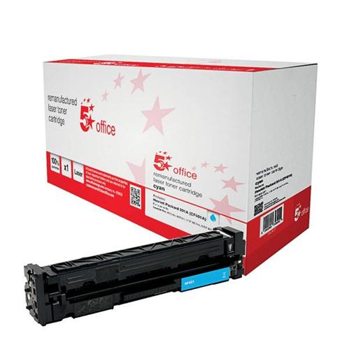 5 Star Office Remanufactured Laser Toner Cartridge 1400pp Cyan [HP No. 201A CF401A Alternative] | 940631
