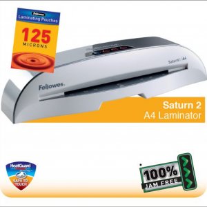 Fellowes Saturn 2 A4 Small Office Laminator with 100% Jam Free* Mechanism and HeatGuard |