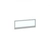 Straight glazed desktop screen 1000mm x 380mm - polar white with silver aluminium frame |