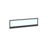 Straight glazed desktop screen 1400mm x 380mm - polar white with black aluminium frame 2 Straight glazed desktop screen 1400mm x 380mm - polar white with black aluminium frame |