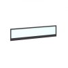 Straight glazed desktop screen 1600mm x 380mm - polar white with black aluminium frame |