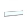 Straight glazed desktop screen 1600mm x 380mm - polar white with silver aluminium frame |