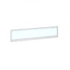 Straight glazed desktop screen 1600mm x 380mm - polar white with white aluminium frame |