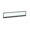 Straight glazed desktop screen 1800mm x 380mm - polar white with black aluminium frame |
