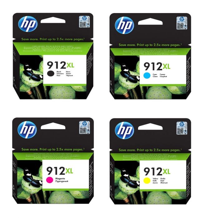 4 HP 912 Multipack Druckerpatronen für HP OfficeJet 8012 8014 8014